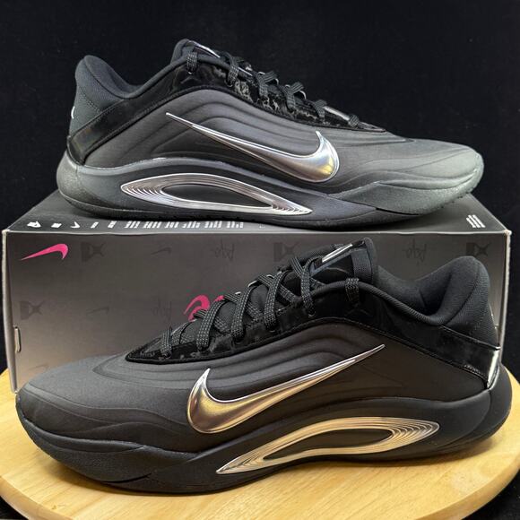 Nike A'One Black Smoke Grey Basketball FZ8605-002 Women Size 12/ Men Size 10.5